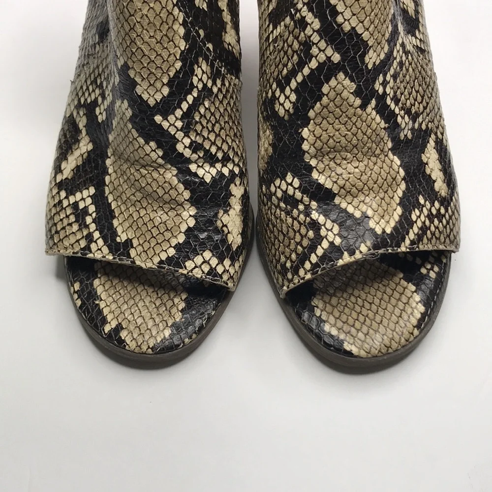 Vionic Perk Blakley Snakeskin Peep Toe Booties
